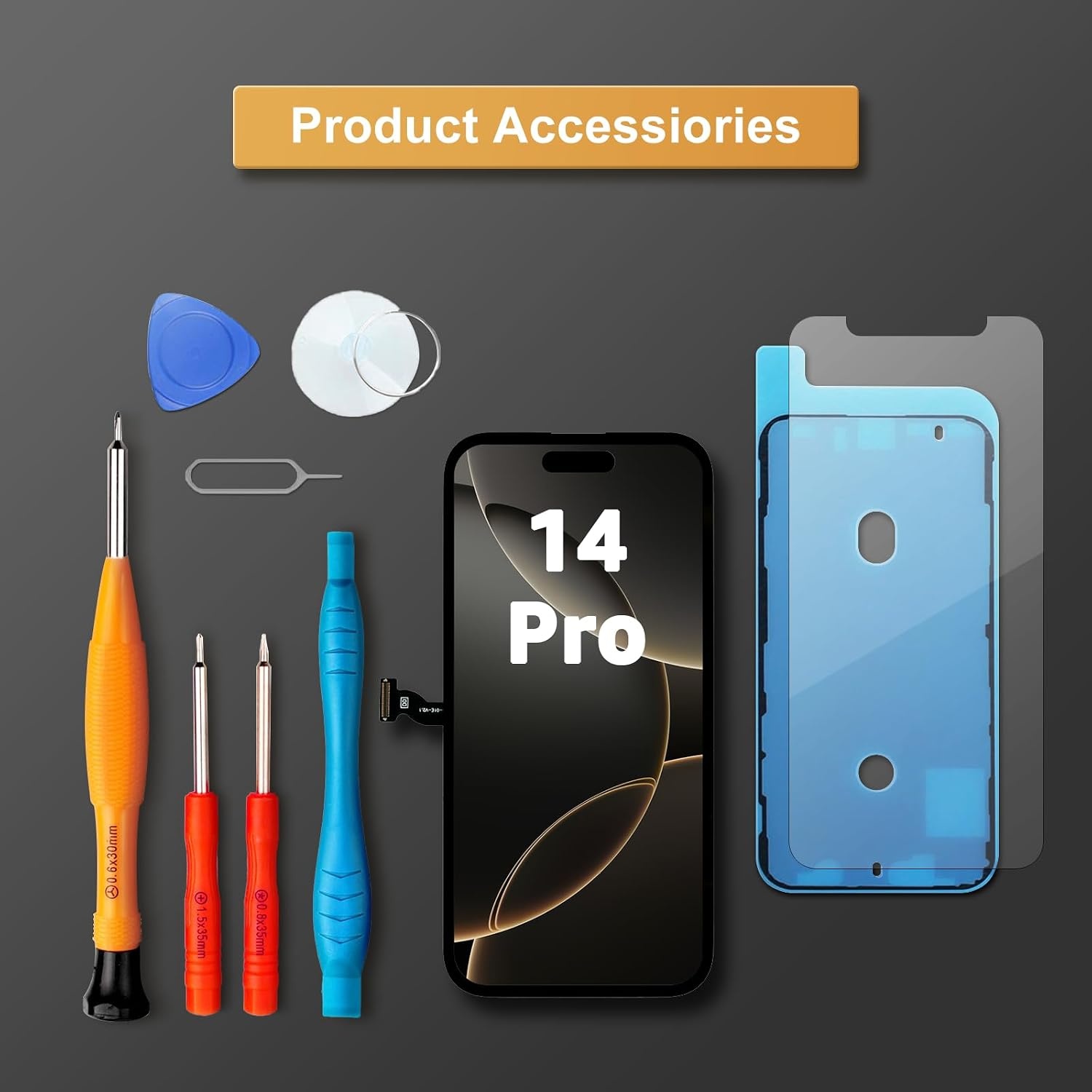 LL TRADER Screen for iPhone 14 Pro LCD 6.1 Inch FHD Touch Screen Digitizer Frame Assembly Repair Kit U01 - Maat iPhone 14 Pro LCD