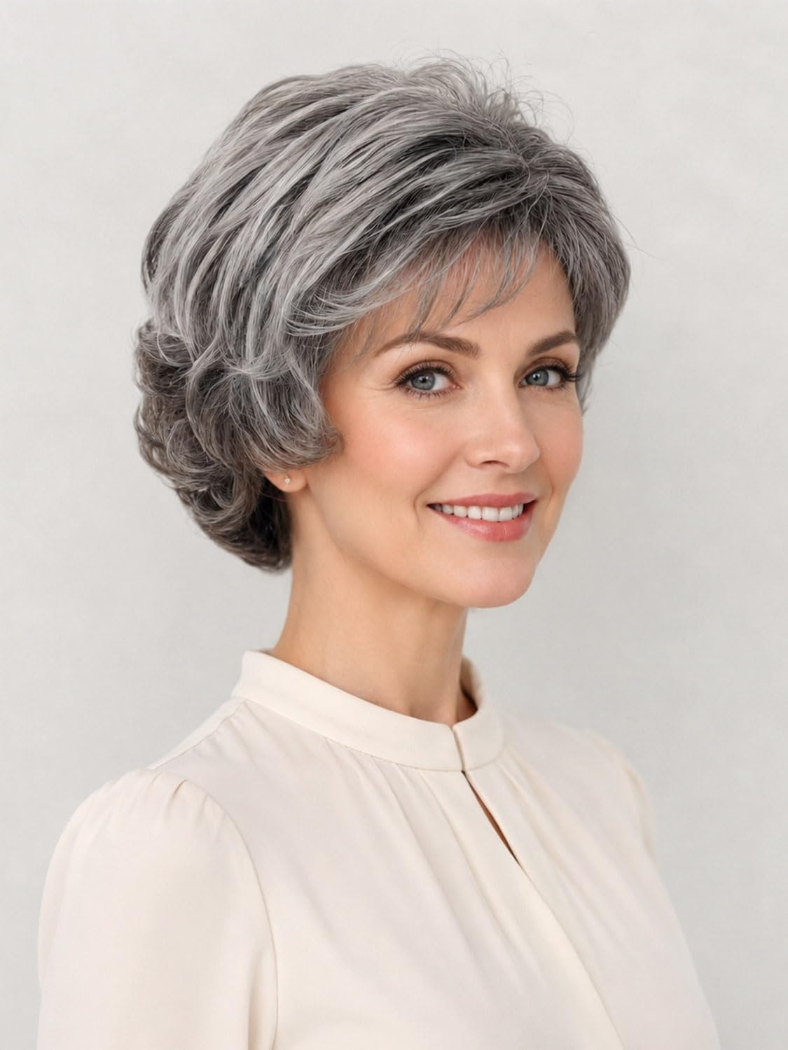 Pruik Dames Pixie Ombre Platinablond Kort met Pony (58% Korting)