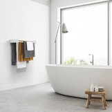 Droogrek wasrek - wandmontage - intrekbaar - inklapbaar wasrek voor binnen of buiten - ruimtebesparend compact slank design (70 cm, wit)