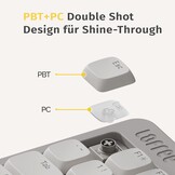 LOFREE Flow Lite100 toetsen Low Profile Mechanical Toetsenbord (Duitse QWERTZ-lay-out) - Draadloze Bluetooth/2.4G/kabel, swappable met Specter Lineaire Switches, oplaadbaar - voor Win&Mac (wit)