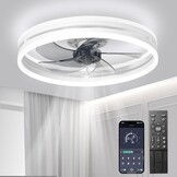 Stille Plafondventilator met Ledverlichting 40 cm - Dimbaar met Afstandsbediening en App - Wit
