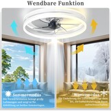 Stille Plafondventilator met Ledverlichting 40 cm - Dimbaar met Afstandsbediening en App - Wit