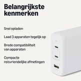120W USB-C GaN Snellader (Wit) - 3 Poorten