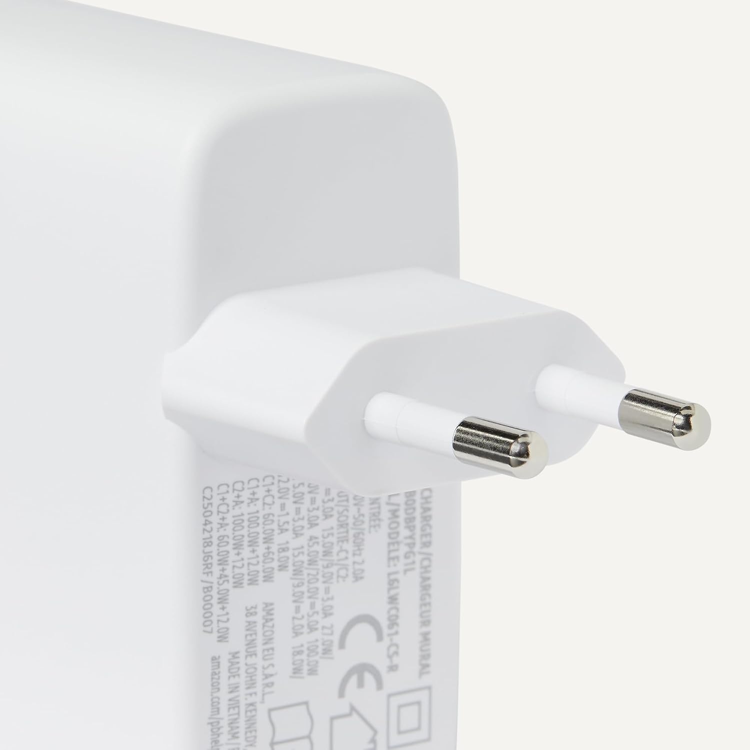 120W USB-C GaN Snellader (Wit) - 3 Poorten