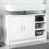 Wastafelkast 90 cm Wit - Bewezen Hout met 53% Korting