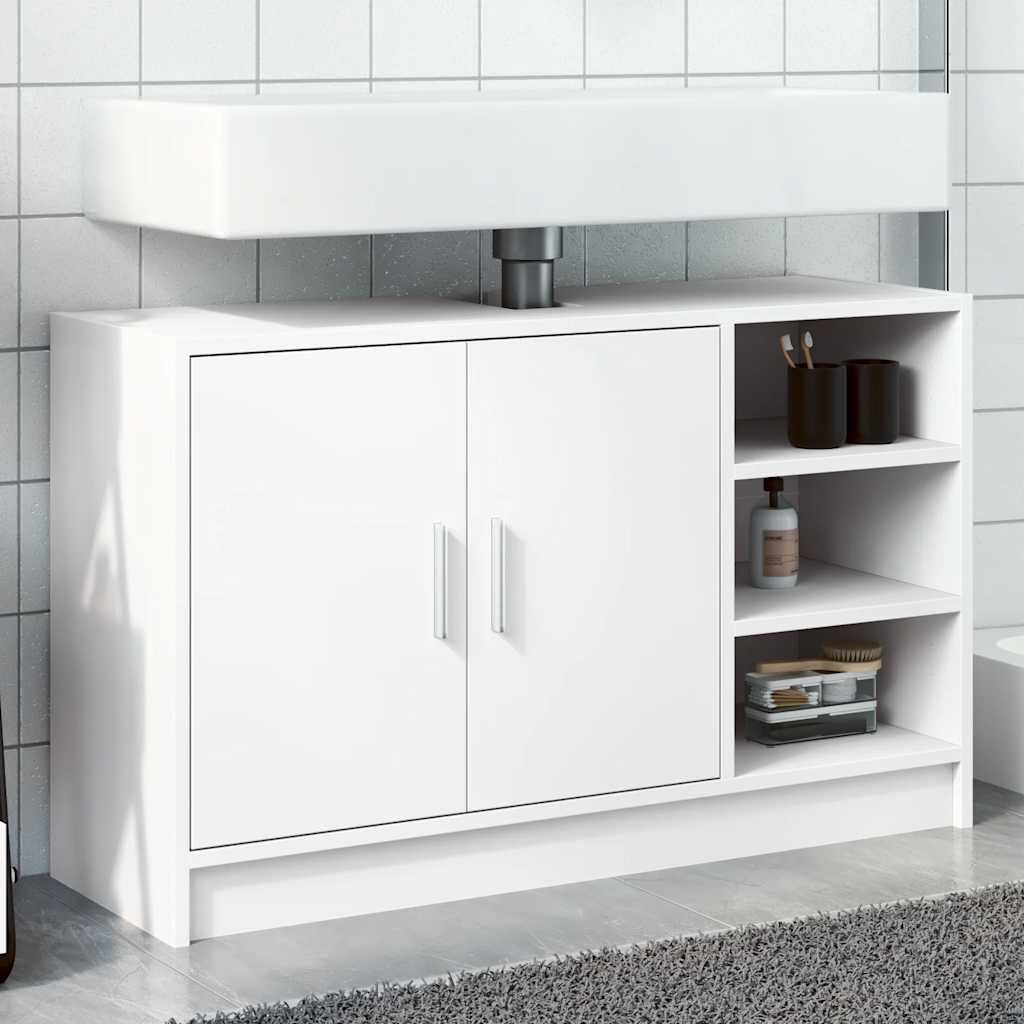 Wastafelkast 90 cm Wit - Bewezen Hout met 53% Korting