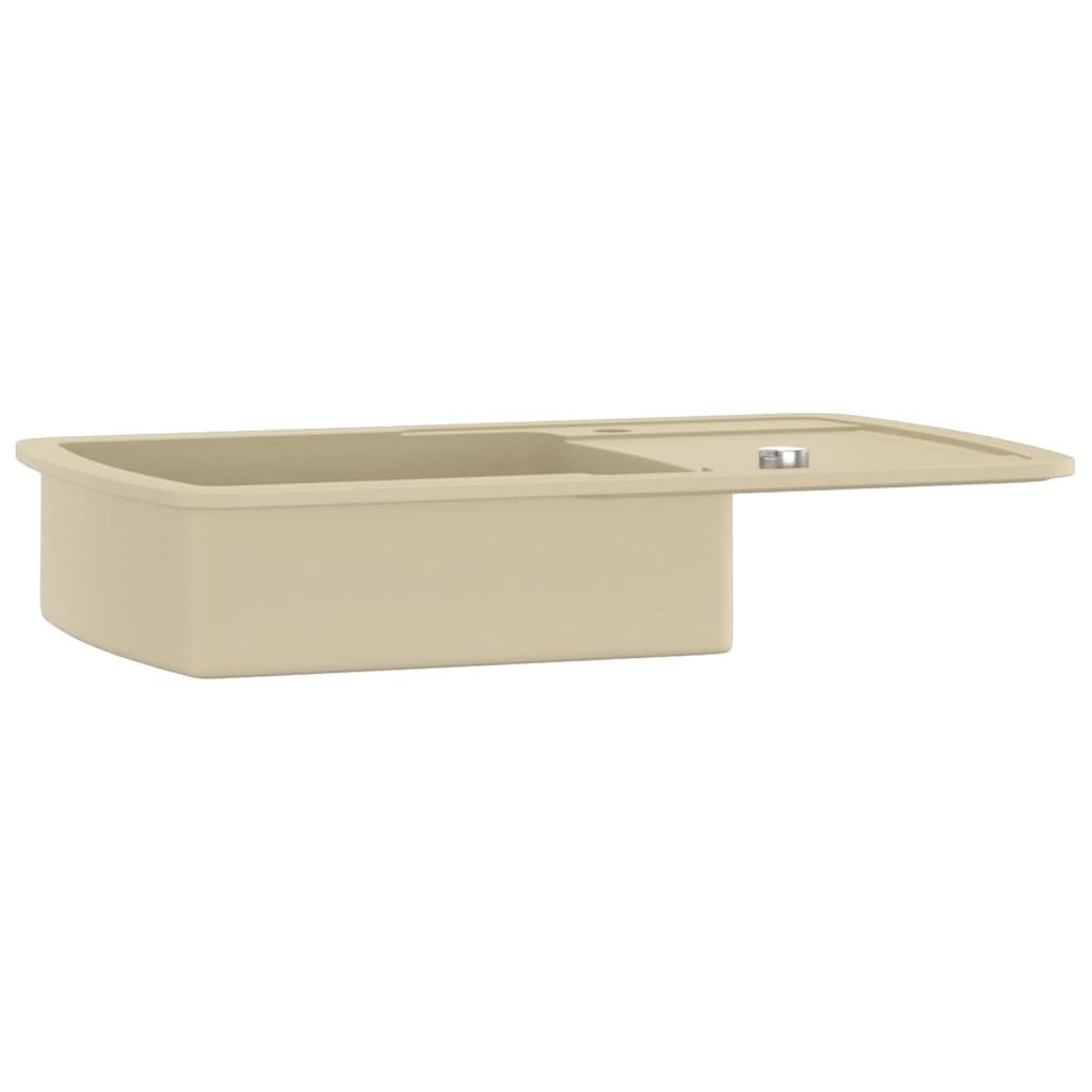 VidaXL Granieten Spoelbak Enkele Bak Beige - 35% Korting