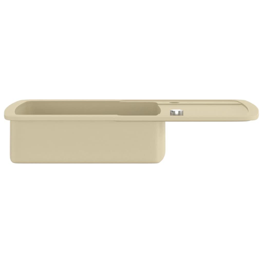 VidaXL Granieten Spoelbak Enkele Bak Beige - 35% Korting