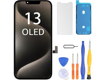 LL TRADER OLED-scherm voor iPhone 13 6,1 inch (6,1 inch), FHD touchscreen, touchscreen, touchscreen, digitizer, montageframe en reparatiesets 2026 - Maat iPhone 13 OLED