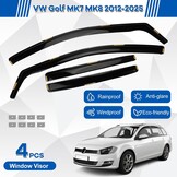 WindschermenVW Golf MK7 MK8 2012-2025 | Zijruitdeflectoren 4 Stuks | 59% Korting