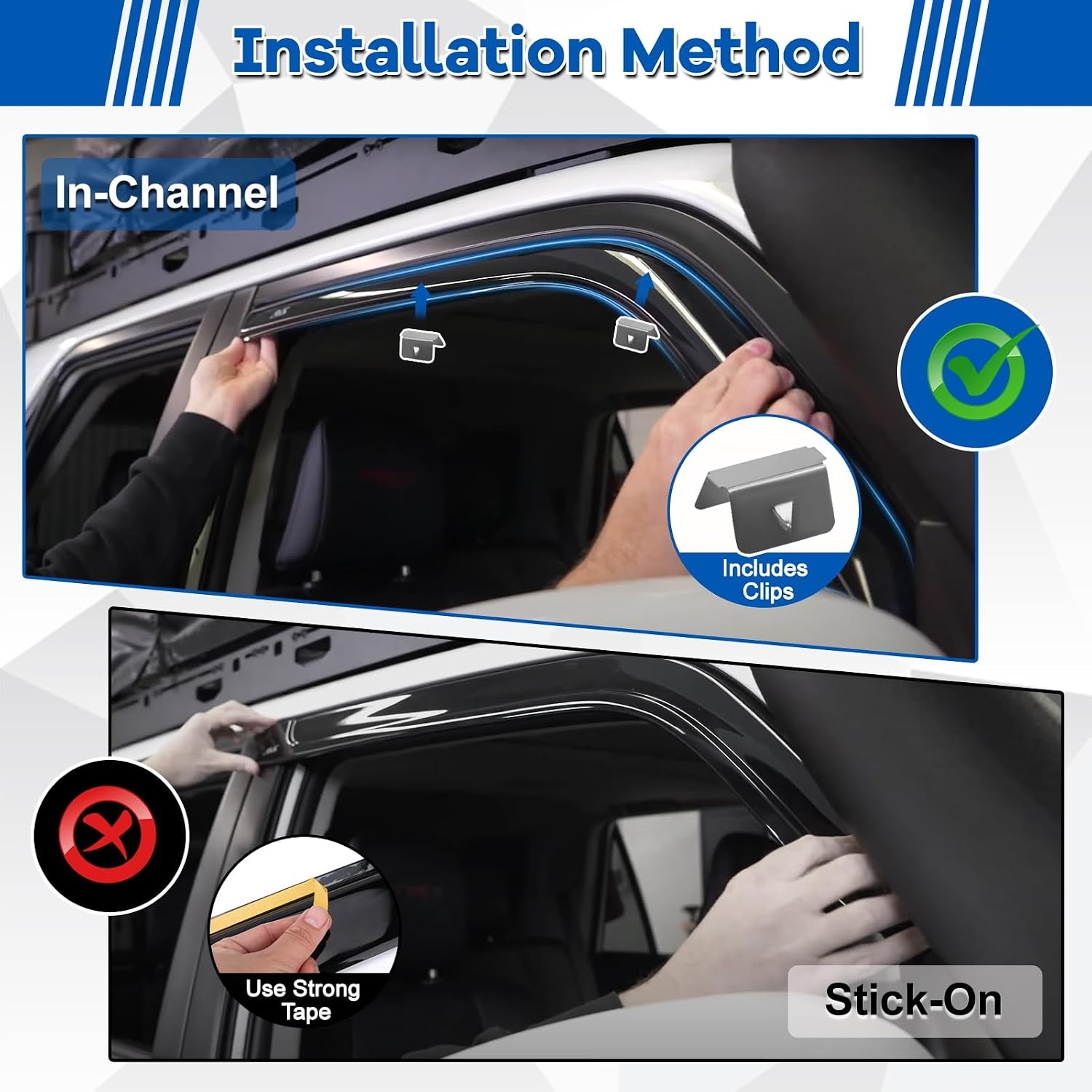 WindschermenVW Golf MK7 MK8 2012-2025 | Zijruitdeflectoren 4 Stuks | 59% Korting