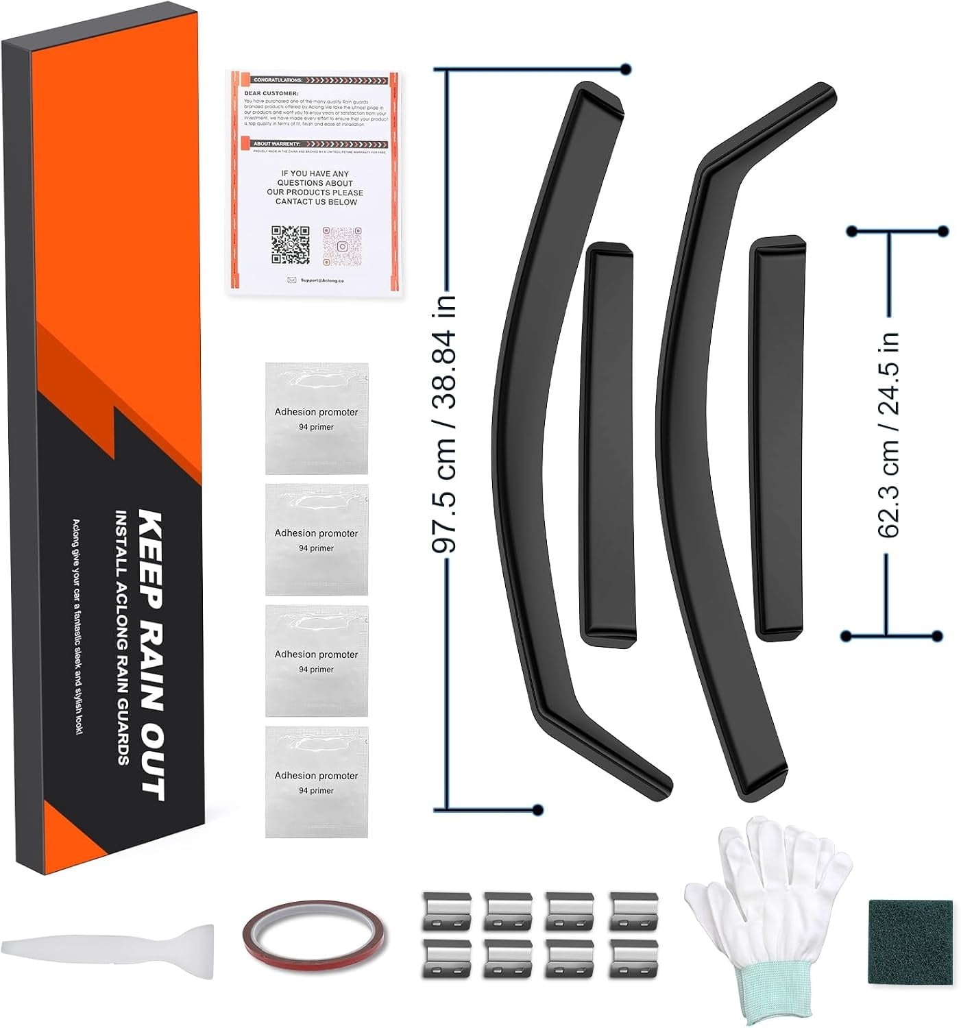 GEARMONSTER Winddeflectoren voor VW Tiguan 2016-2023 5-deurs regenbescherming geïntegreerde spoilers, 4 stuks, zwart