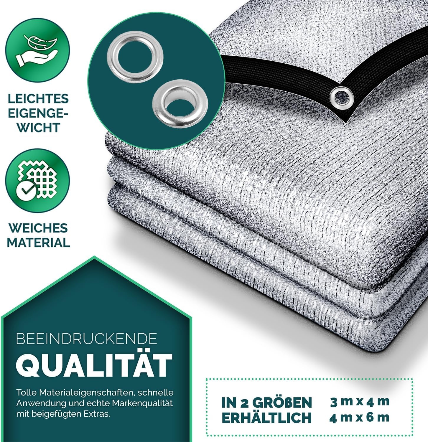 Schaduwnet Auto 4x6m Aluminium - 80% UV Bescherming - Nu met 34% Korting!