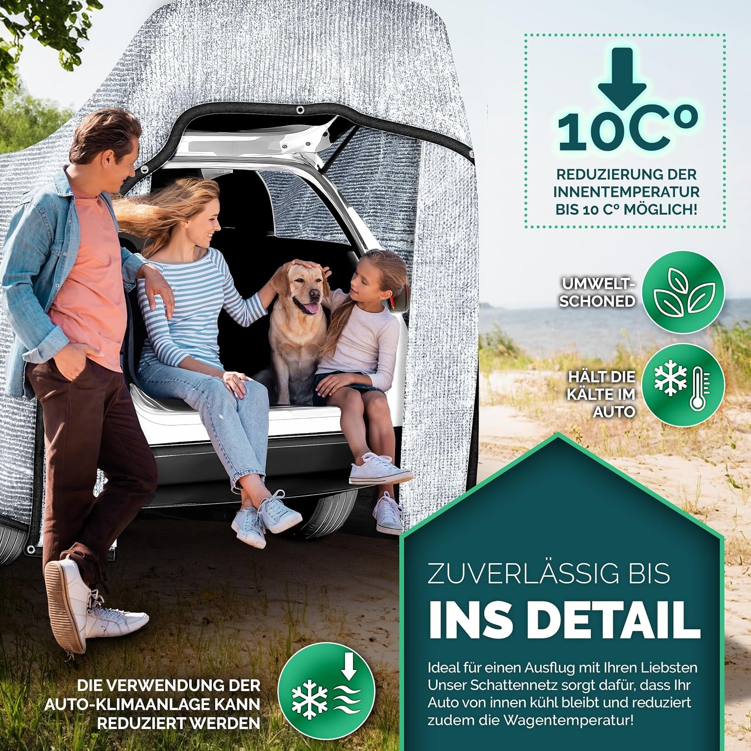 Schaduwnet Auto 4x6m Aluminium - 80% UV Bescherming - Nu met 34% Korting!