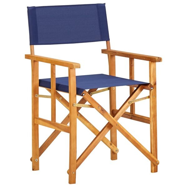 vidaXL Regisseursstoelen 2 st massief acaciahout blauw