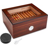 Humidor Cederhout - 50-70 Sigaren - Met Hygrometer & Bevochtiger - 53% Korting