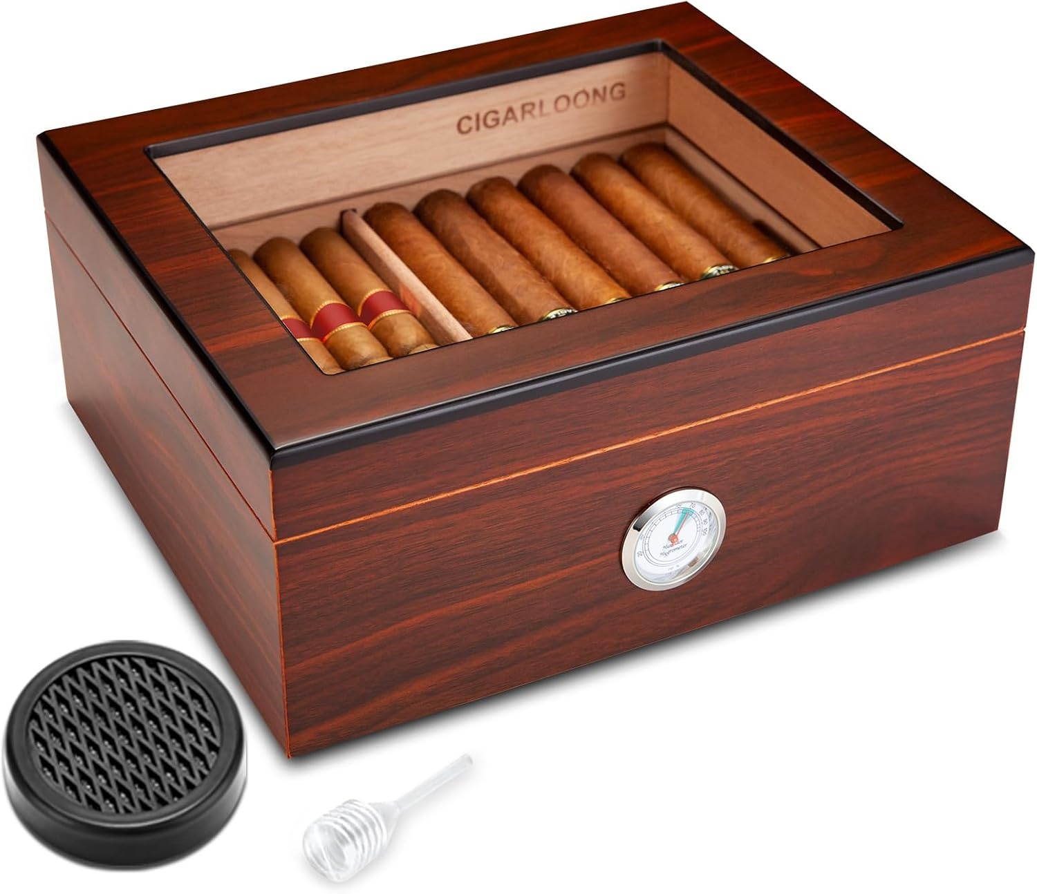 Humidor Cederhout - 50-70 Sigaren - Met Hygrometer & Bevochtiger - 53% Korting