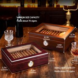 Humidor Cederhout - 50-70 Sigaren - Met Hygrometer & Bevochtiger - 53% Korting