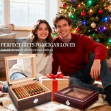 Humidor Cederhout - 50-70 Sigaren - Met Hygrometer & Bevochtiger - 53% Korting