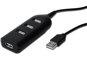 4-Poorts USB 2.0 Hub Zwart | 480 Mbit/s | 56% Korting