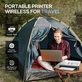 iDPRT MT610 Draagbare thermische printer, mobiele printer A4 voor onderweg, A4, compatibel met Windows, iOS, Android, 300 dpi monochrome reisprinter voor thuis, leren, zwart