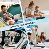 iDPRT MT610 Draagbare thermische printer, mobiele printer A4 voor onderweg, A4, compatibel met Windows, iOS, Android, 300 dpi monochrome reisprinter voor thuis, leren, zwart