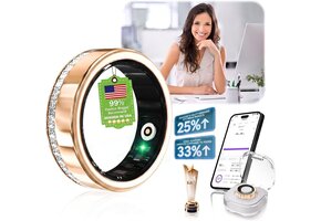 Smart Ring Fitness Tracker - IP68 Waterdicht, SpO2 & Slaapmonitoring - Zilver Maat 7