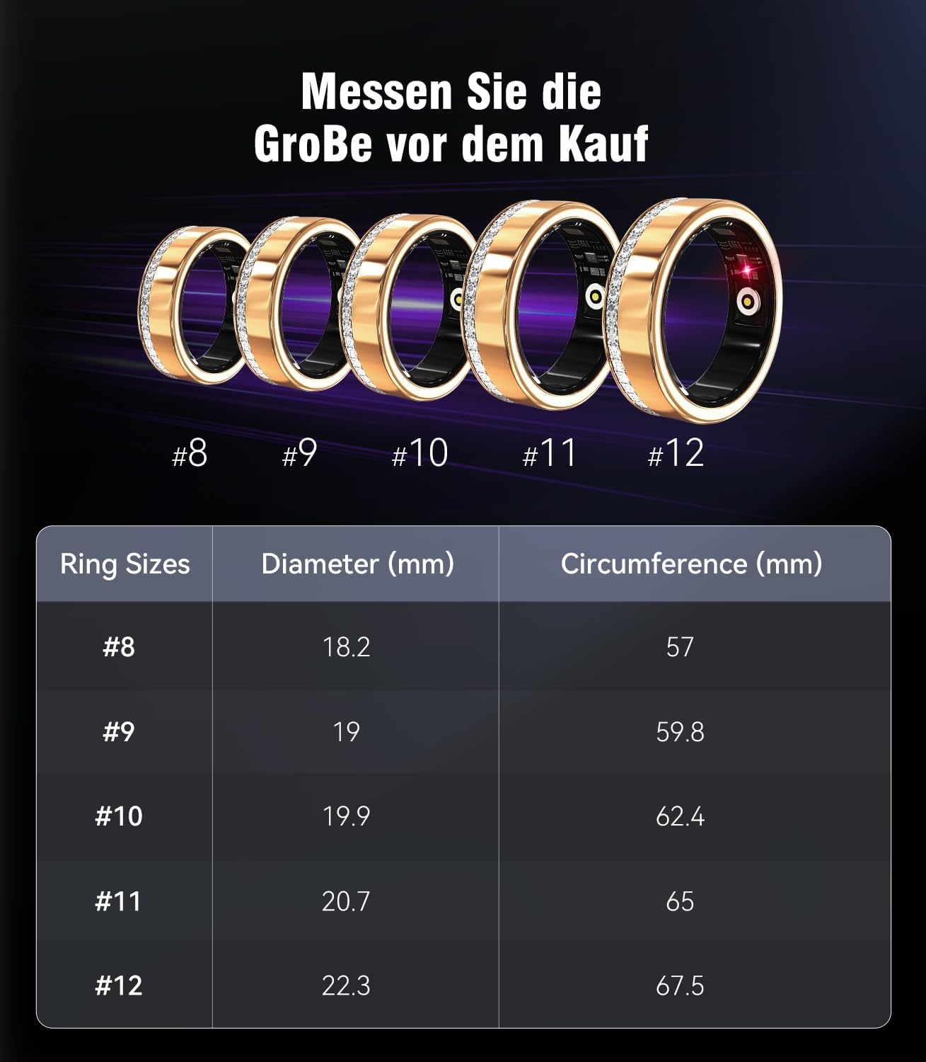 Smart Ring Fitness Tracker - Waterdicht, SpO2, Slaap - Zilver Maat 7 - 60% Korting