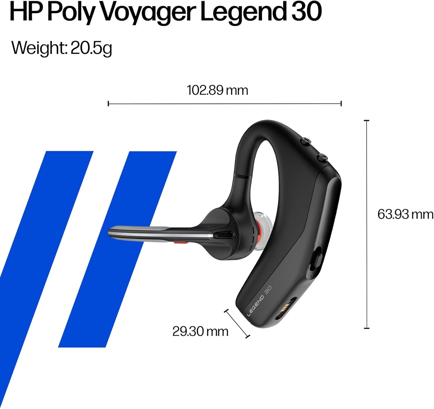 Poly Voyager Legend 30 Bluetooth Headset Zwart - Draadloze Monaurale Headset