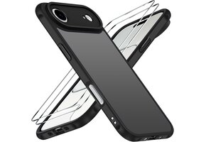 Schokbestendig iPhone Hoesje (6,5") Zwart | 2x Screenprotector | -60%