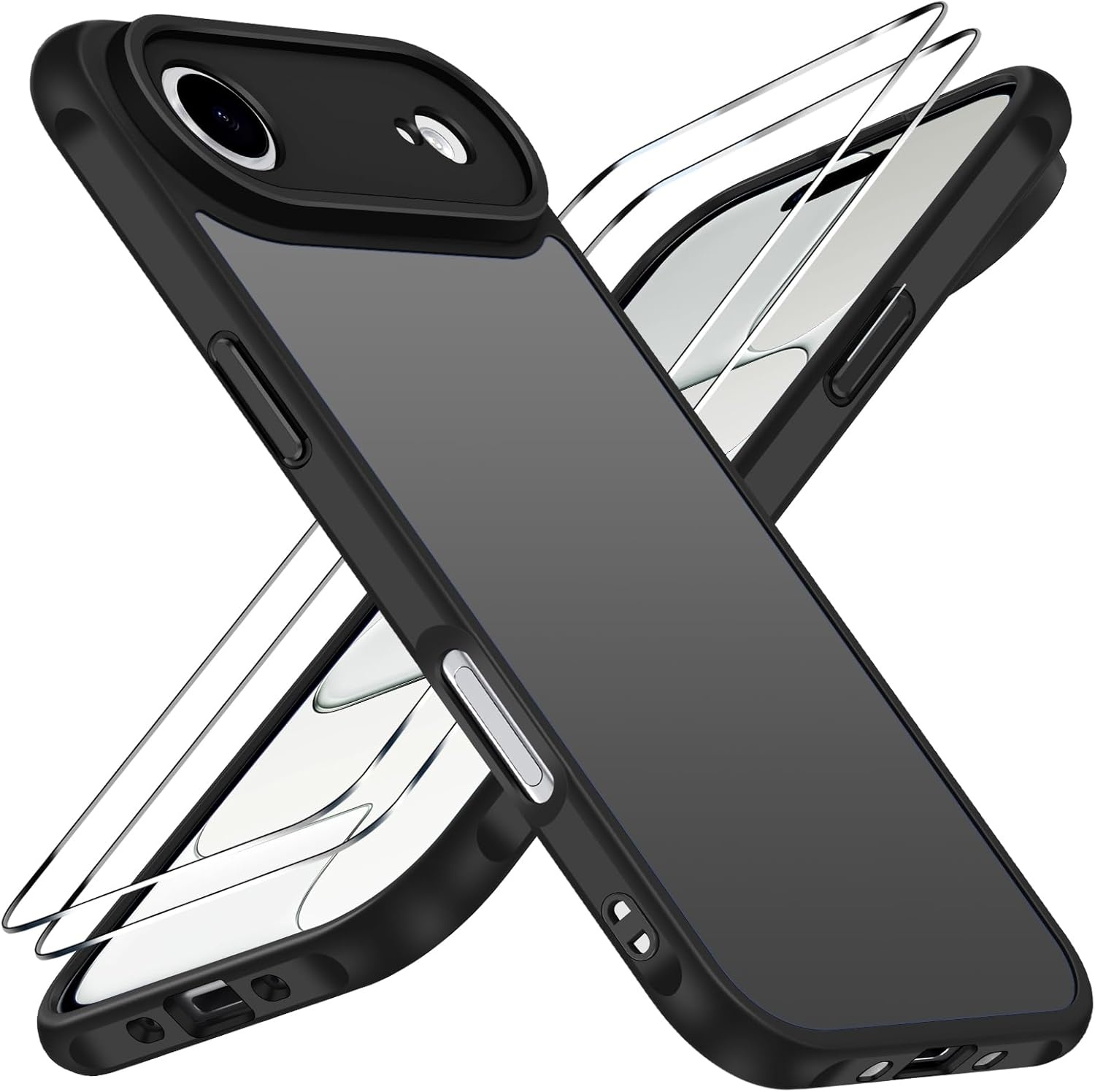 Schokbestendig iPhone Hoesje (6,5") Zwart | 2x Screenprotector | -60%