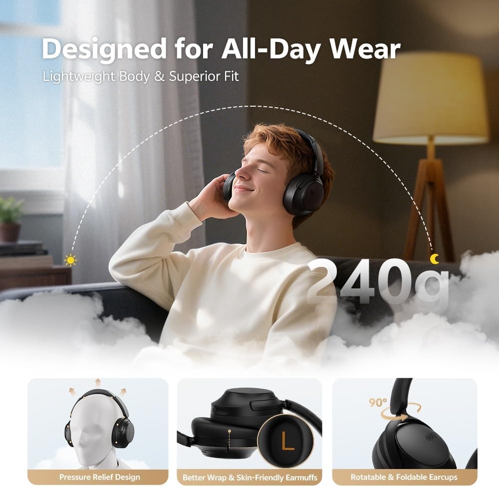Draadloze Over-Ear Hoofdtelefoon 102u Speeltijd, ANC & Hi-Res Audio (29% korting)