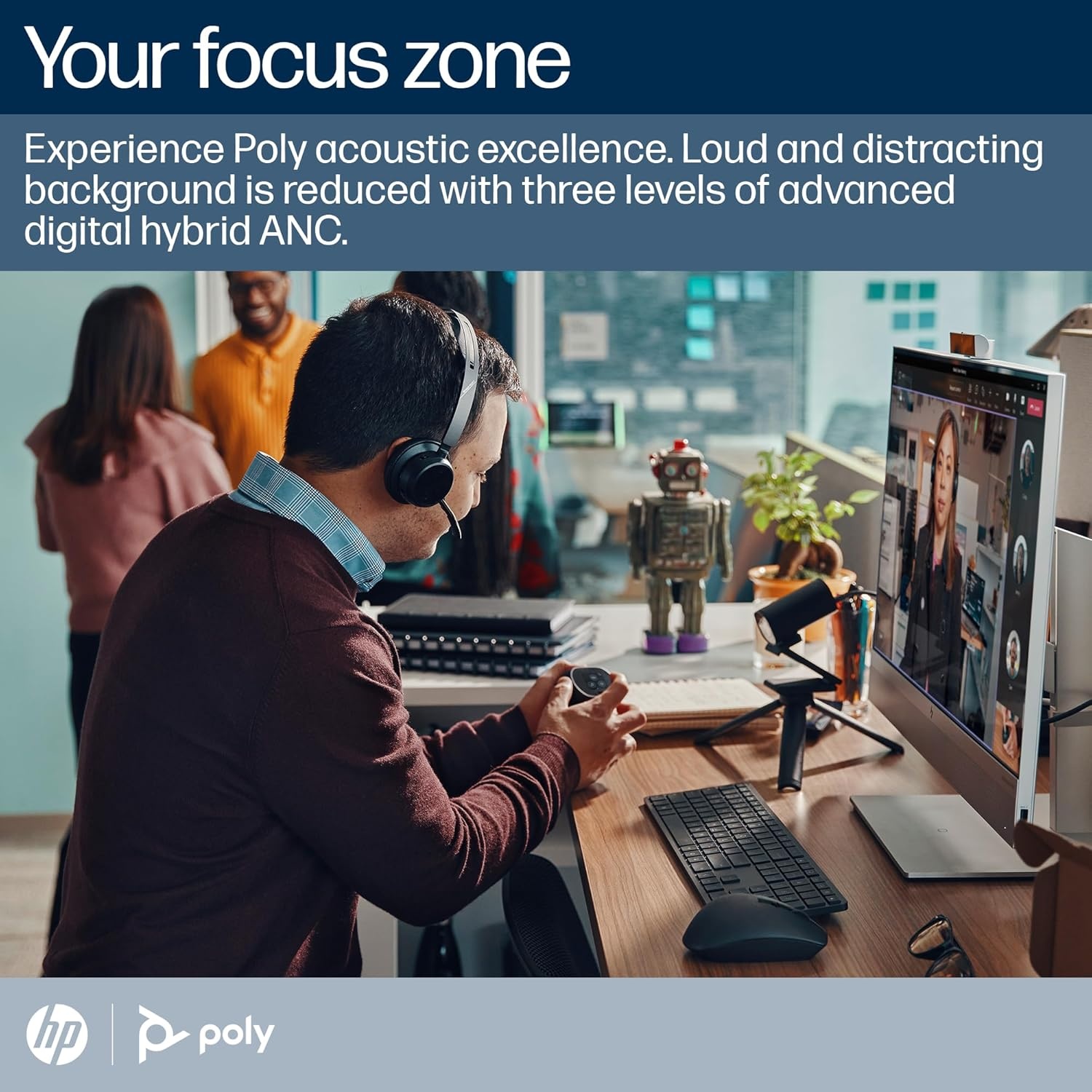Draadloze Voyager Focus 2-M Headset - 57% Korting