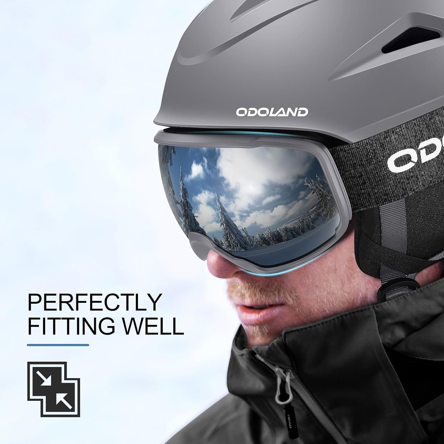 Skihelm met Skibril Maat S Grijs | 57% Korting