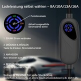 Mobiele Ladekabel Type 2 naar Schuko 3,7kW - 6m, Instelbaar