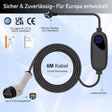 Mobiele Ladekabel Type 2 naar Schuko 3,7kW - 6m, Instelbaar