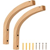2 Houten Plantenhaken Naturel | Wandhangers | Set van 2 | 23,3 cm
