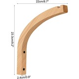 2 Houten Plantenhaken Naturel | Wandhangers | Set van 2 | 23,3 cm