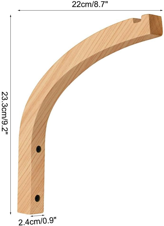 2 Houten Plantenhaken Naturel | Wandhangers | Set van 2 | 23,3 cm