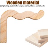 2 Houten Plantenhaken Naturel | Wandhangers | Set van 2 | 23,3 cm