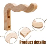2 Houten Plantenhaken Naturel | Wandhangers | Set van 2 | 23,3 cm