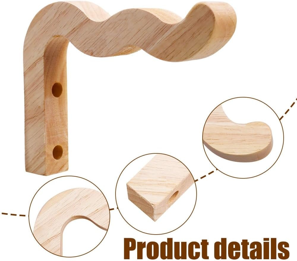 2 Houten Plantenhaken Naturel | Wandhangers | Set van 2 | 23,3 cm