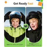 Kinder Skihelm Mat Zwart XS met Vizier - 58% Korting