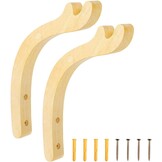 2 Houten Plantenhaken Naturel | Wandhangers | Set van 2 | 23,3 cm