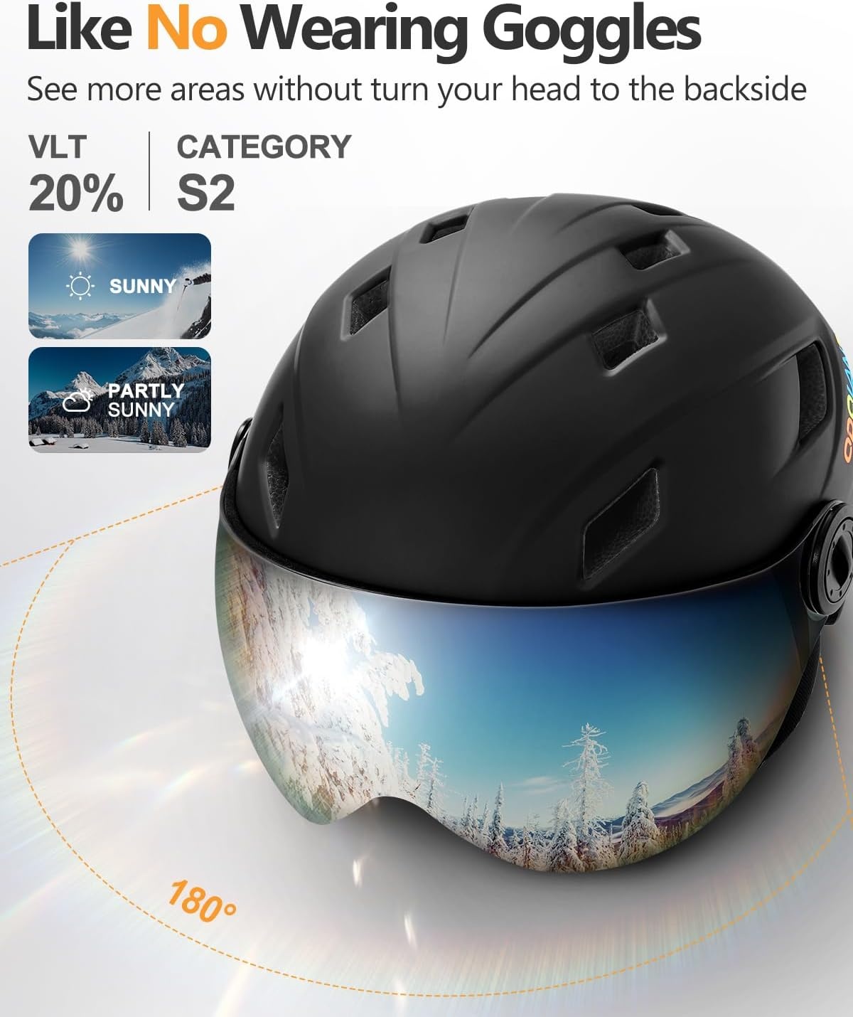 Kinder Skihelm Mat Zwart XS met Vizier - 58% Korting