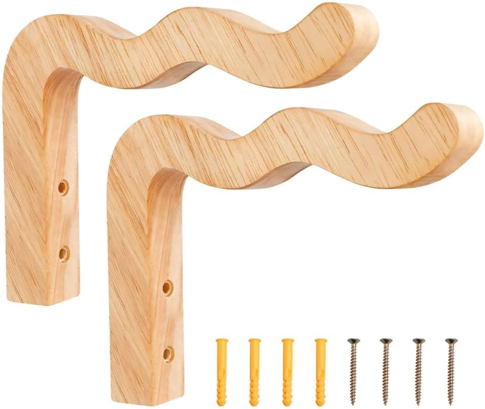 2 Houten Plantenhaken Naturel | Wandhangers | Set van 2 | 23,3 cm