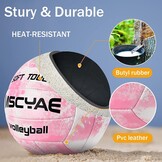 Volleybal Maat 5 - Zacht PVC Leer | Indoor & Outdoor | Roze-Wit | 28% Korting