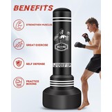 Opblaasbare Bokszak 180cm - Duurzaam PVC, Zwart - 29% Korting!