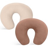 2x Ademende Voedingskussenhoezen (Mousseline) - Lichtbruin/Beige - 52% Korting
