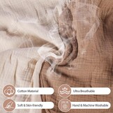 2x Ademende Voedingskussenhoezen (Mousseline) - Lichtbruin/Beige - 52% Korting